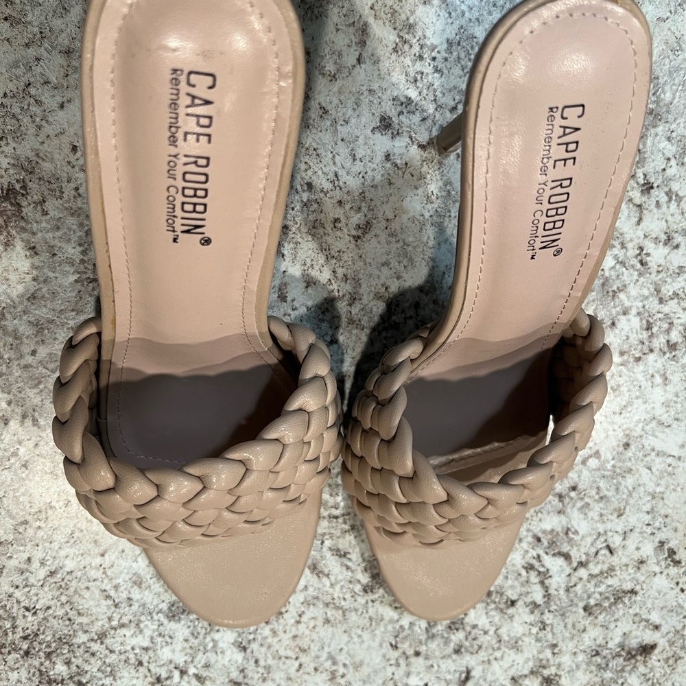 Cape Robbin Beige Braided Heels